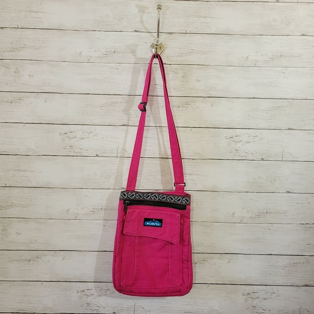 KAVU Keeper Crossbody Bag Pink Hands Free Purse - Picture 13 of 13